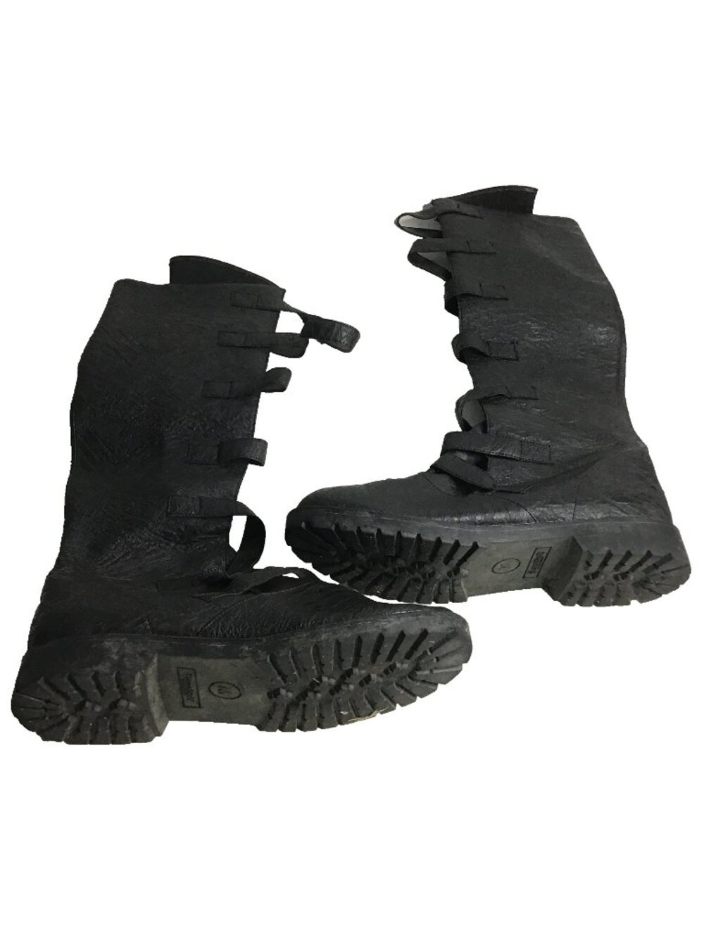 GOTH110/BPU Men's Medieval Renaissance Warrior Black Buckle Strap Costume Boots